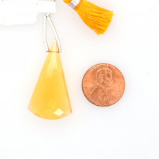 Hydro Citrine Drops Conical Shape 25x20mm Drilled Bead Single Piece