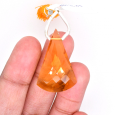 Hydro Citrine Drops Conical Shape 31X21MM Drilled Bead Single piece