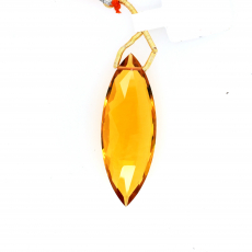 Hydro Citrine Drops Marquise Shape 42x15mm Drilled Beads Single Piece