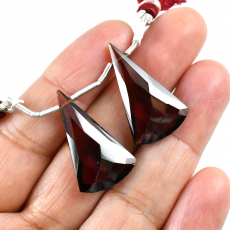 Hydro Garnet Drops Conical Shape 27x16mm Drilled Beads Matching Pair