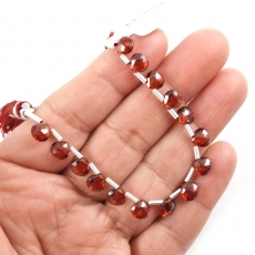 Hydro Garnet Drops Heart Shape 6x6mm Drilled Beads 15 Pieces Line