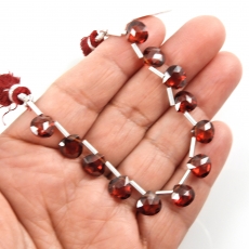 Hydro Garnet Drops Heart Shape 8x8mm Drilled Beads 12 Pieces Line