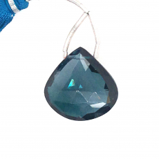 Hydro London Blue Quartz Drop Heart Shape 22x22mm Drilled Bead Single Pendant Piece