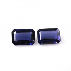 Iolite Emerald Shape 7x5mm Matching Pair Approximately 1.37 Carat
