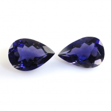 Iolite Pear Shape 10x7mm matching Pair Approximately 2.94 Carat