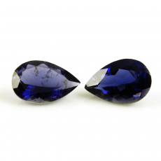 Iolite Pear Shape 12x8mm Matching Pair Approximately 4.28 Carat