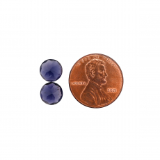 Iolite Round 8mm Matching Pair  Approximately 3 Carat