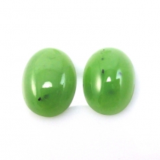 Jade Cab Oval 16X12mm Matching Pair Approximately 12 Carat