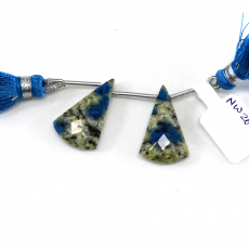 K-2 Jasper Drops Conical Shape 24x12mm Drilled Beads Matching Pair