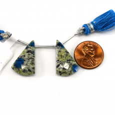 K-2 Jasper Drops Conical Shape 24x12mm Drilled Beads Matching Pair