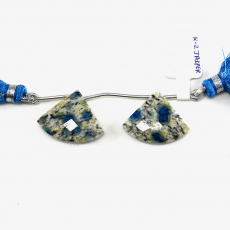 K-2 Jasper Drops Fan Shape 20x25mm Drilled Beads Matching Pair