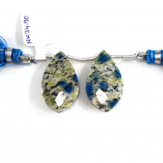 K-2 Jasper Drops Leaf Shape 30x17mm Drilled Beads Matching Pair