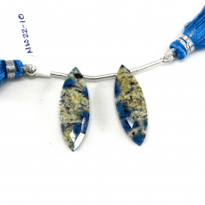 K-2 Jasper Drops Marquise Shape 30x10mm Drilled Beads Matching Pair