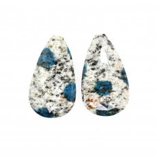 K2 Jasper Drops Almond Shape 28x16mm Half Drilled Beads Matching Pair