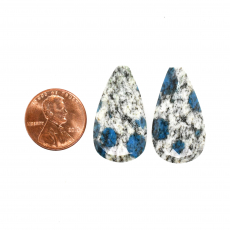 K2 Jasper Drops Almond Shape 29x16mm Half Drilled Beads Matching Pair
