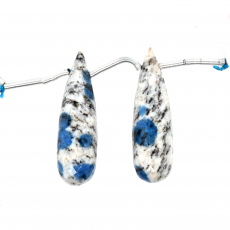 K2 Jasper Drops Briolette Shape30x9mm Drilled Beads Matching Pair