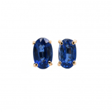 Kyanite Oval 1.20 Carat Stud Earrings In 14k Yellow Gold