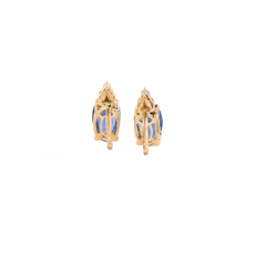 Kyanite Oval 1.32 Carat Stud Earring With Diamond Accent In 14k Yellow Gold