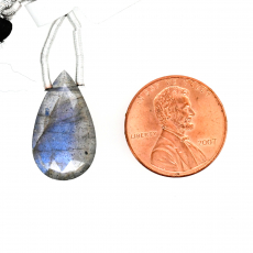 Labradorite Drop Almond Shape 20x12mm Drilled Bead Single Pendant Piece