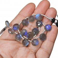 Labradorite Drops Round 9mm mm Drilled Beads 15 Pieces Line