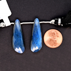Labradorite Drops Wing Shape 34x12mm Drilled Bead Matching Pair