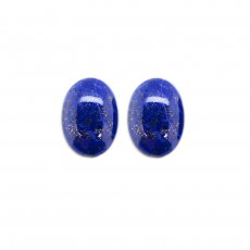 Lapis cab Oval 14X10mm Matching Pair Approximately 11 Carat.