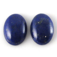 Lapis Cab Oval 18X13mm Matching Pair Approximately 23 Carat.
