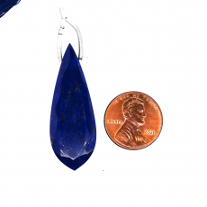 Lapis Drop Leaf Shape 41x15mm Drilled Bead Single Pendant Piece