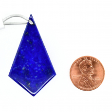 Lapis Drop Shield Shape 45x26mm Drilled Front to Back Bead Single Pendant Piece