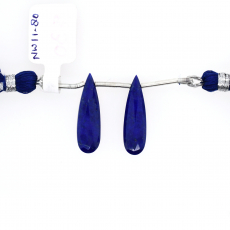 Lapis Drops Almond Shape 24x17mm Drilled Bead Matching Pair