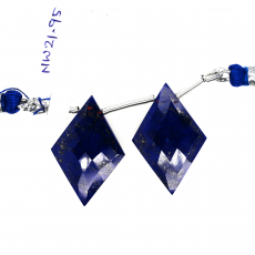 Lapis Drops Diamond Shape 27x17mm Drilled Bead Matching Pair