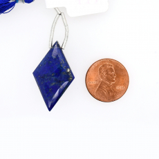 Lapis Drops Diamond Shape 30x18mm Drilled Bead Single Piece