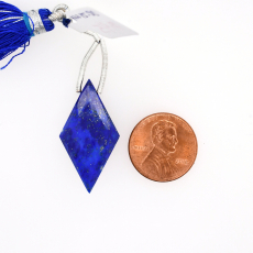 Lapis Drops Diamond Shape 31x16mm Drilled Bead Single Piece
