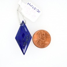 Lapis Drops Diamond Shape 35x17mm Drilled Bead Single Piece