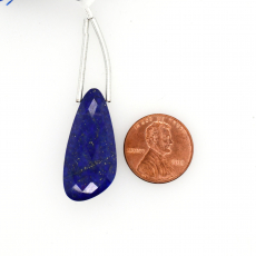 Lapis Drops Wing Shape 30x14mm Drilled Bead Single Piece
