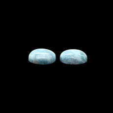 Larimar Cabs Round 14mm Matched Pair Approximately 19 Carat