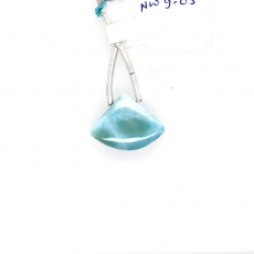 Larimar Drop Fan Shape 14x19mm Drilled Bead Single Pendant Piece