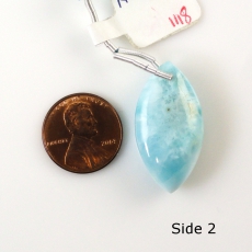 Larimar Drops Marquise Shape 30x16mm Drilled Beads Single Piece