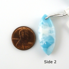 Larimar Drops Marquise Shape 32x13mm Drilled Beads Single Piece