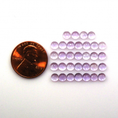 Lavender Amethyst Cab Round 4mm Approximately 7.85 Carat.