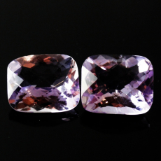 Lavender Amethyst Emerald Cushion 12X10mm Matching Pair Approximately 9 Carat.