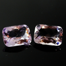 Lavender Amethyst Emerald Cushion 14X10mm Matching Pair Approximately 11 Carat.