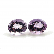 Lavender Amethyst Oval 12X10mm Matching Pair Approximately 7 Carat.