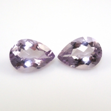 Lavender Amethyst Pear Shape 14x10mm Matched Pair Approximately 9 Carat