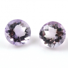 Lavender Amethyst Round 12mm Matching Pair Approximately 10 Carat.