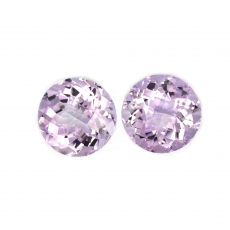 Lavender Amethyst Round 14mm Matching pairs Approximately 19.46 Carat.