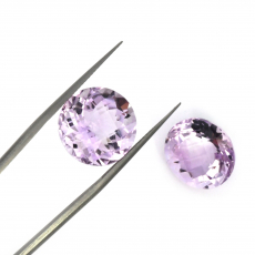 Lavender Amethyst Round 14mm Matching pairs Approximately 19.46 Carat.