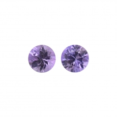 Lavender Purple Untreated Sapphire Round 4mm Matching Pair 0.67 Carat