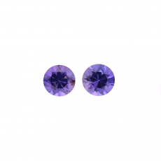 Lavender Purple Untreated Sapphire Round 4mm Matching Pair 0.70 Carat