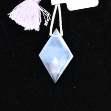 Lavender Quartz Drops Diamond Shape 31x20mm Drilled Bead Single Piece